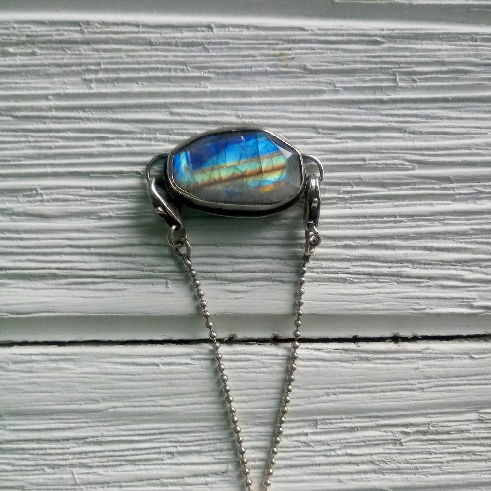 Adjustable Rainbow Moonstone bead bracelet